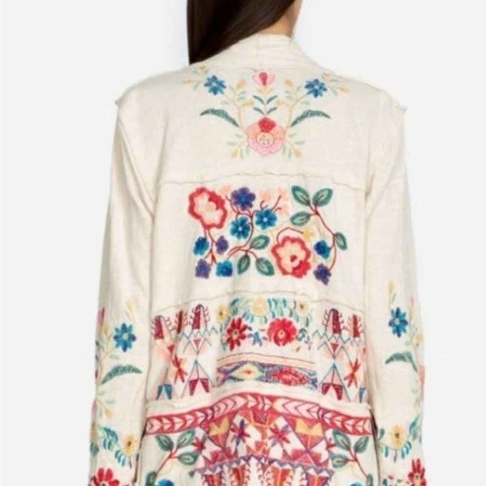 Johnny Was Krisly Embroidered Floral Women's Wrap Jacket - Picture 3 of 7